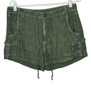 American Eagle Green Cargo Linen Blend Shorts Sz 6